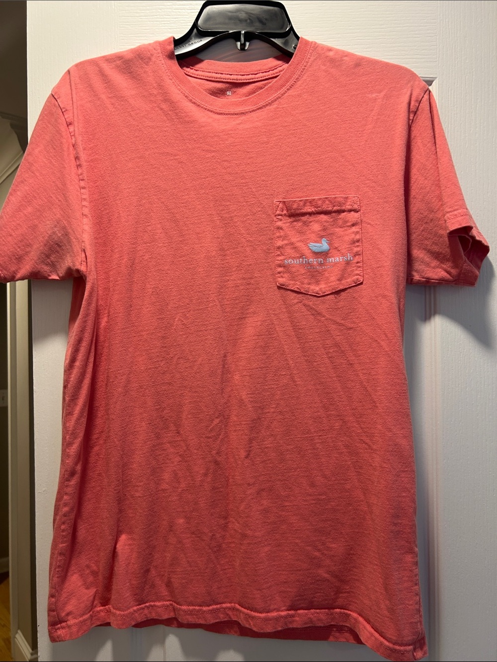Southern Marsh Coral Pocket Tee with Duck Logo